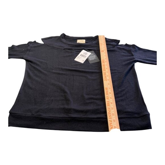 Chaser Black Cut Out Pull Over Sweater Size Medium - Picture 5 of 9